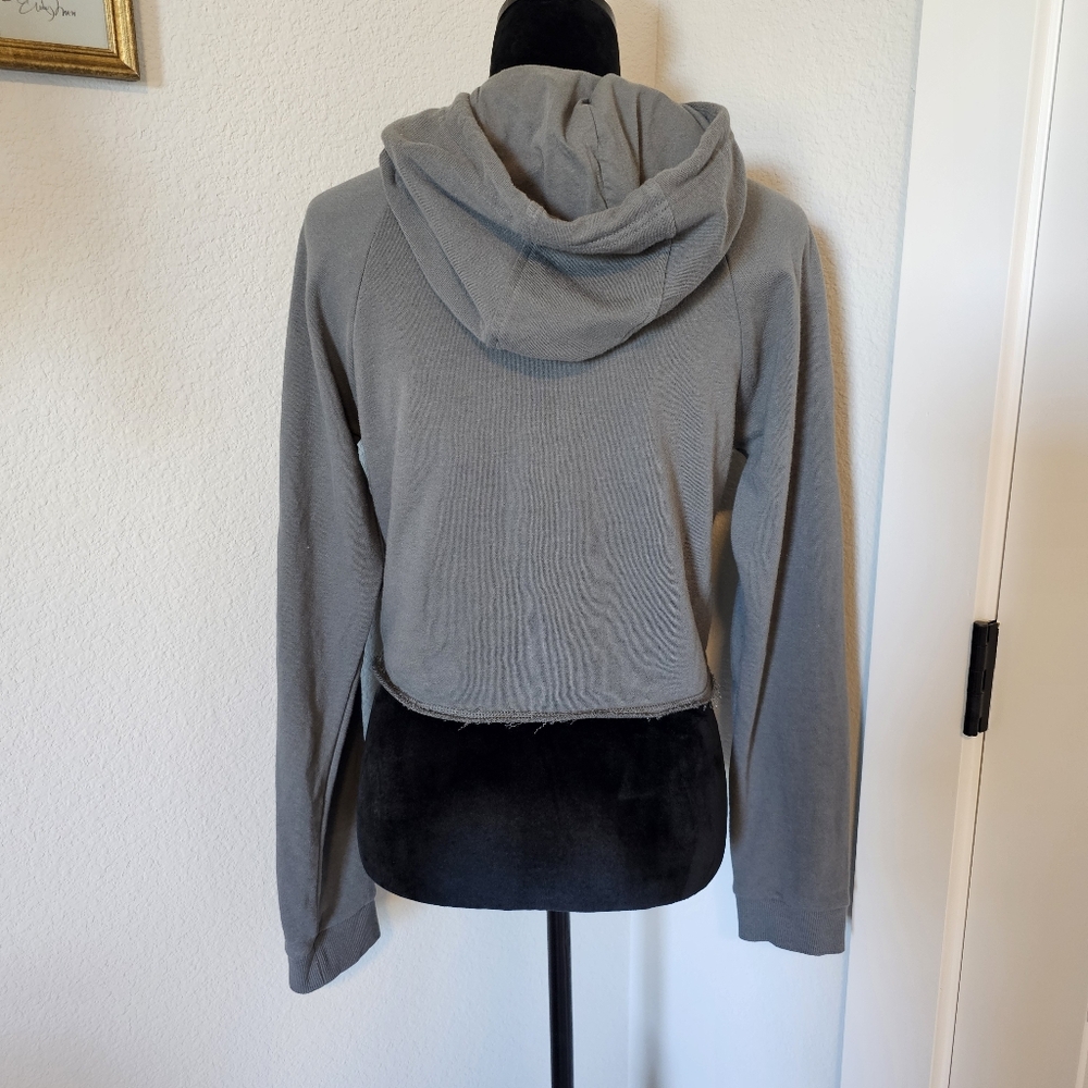 Tylers Texas Gray Cropped Hoodie Sweatshirt~Medium - Picture 3 of 12